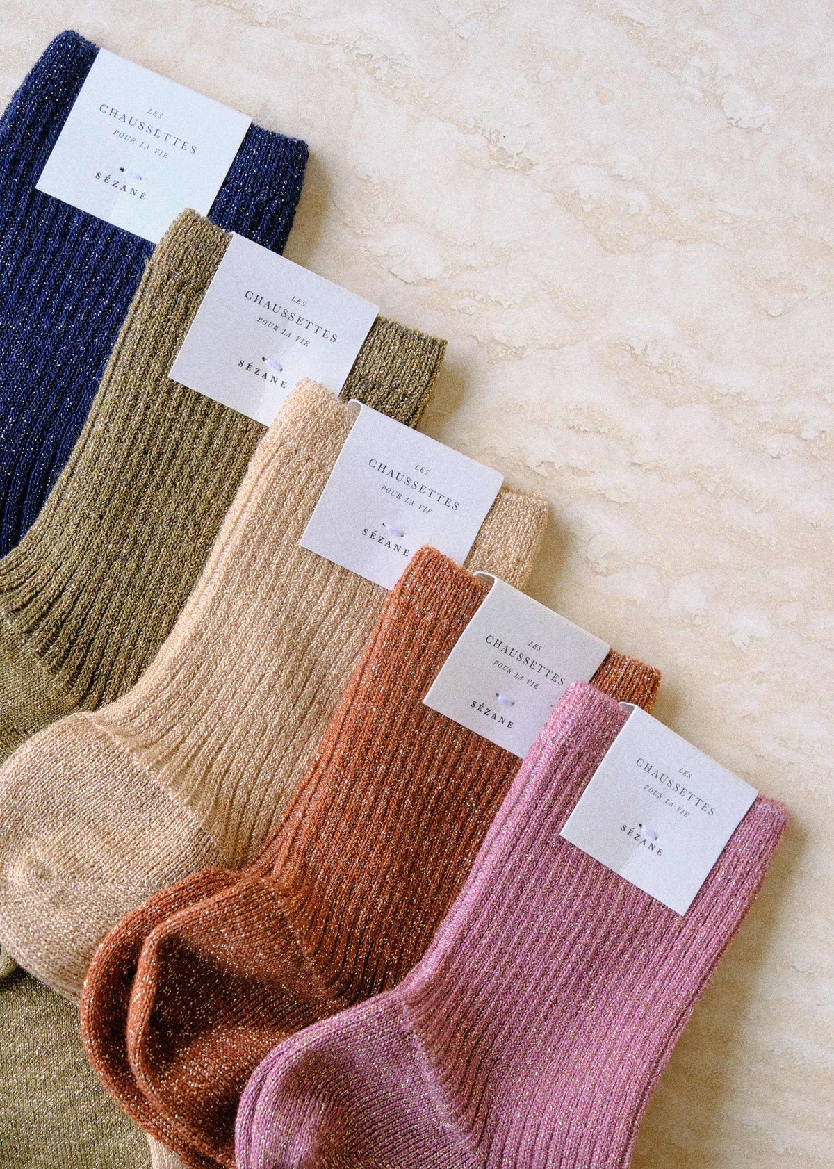 Chaussettes Lurex - Brun