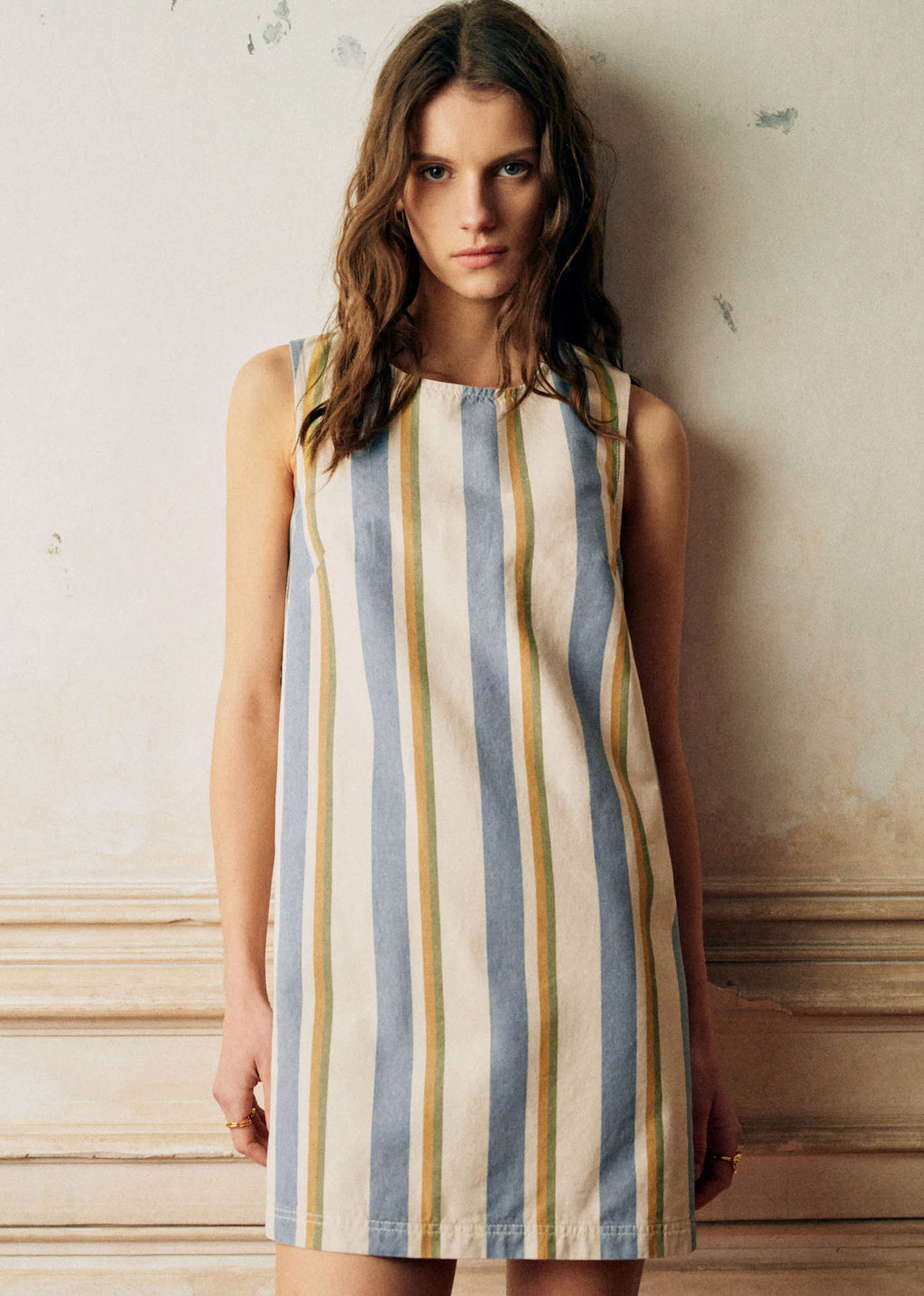 Robe Nicila - Rayures Bleu Ecru Jaune