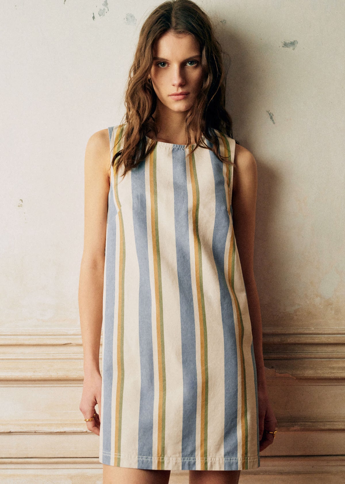 Robe Nicila - Rayures Bleu Ecru Jaune