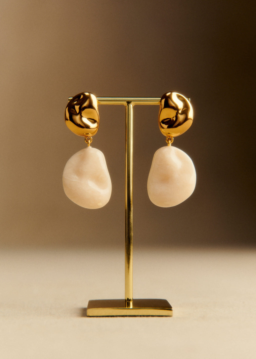 Boucles d'oreilles Solene - Ecru Doré