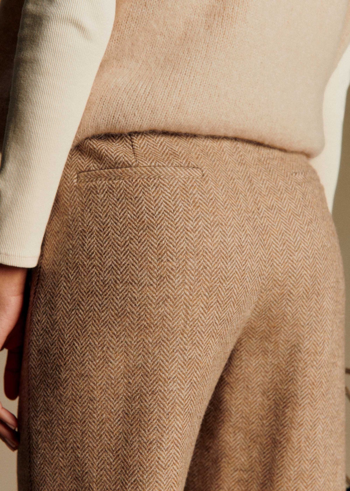 Pantalon Martin - Chevrons Camel Ecru