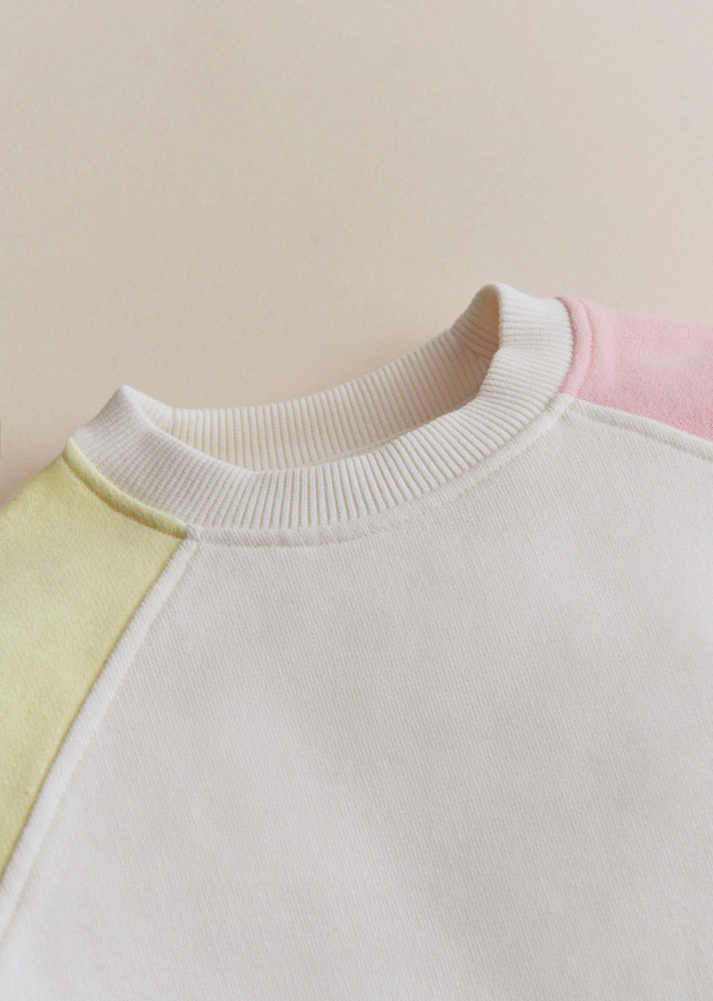 Sweat-Shirt Tommy - Ecru / Rose pastel / Jaune citron