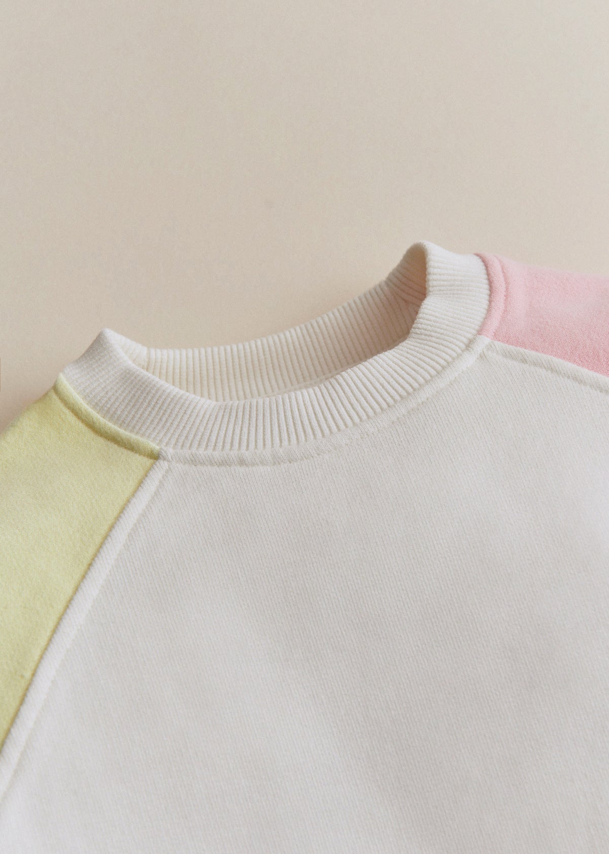 Sweat-Shirt Tommy - Ecru / Rose pastel / Jaune citron