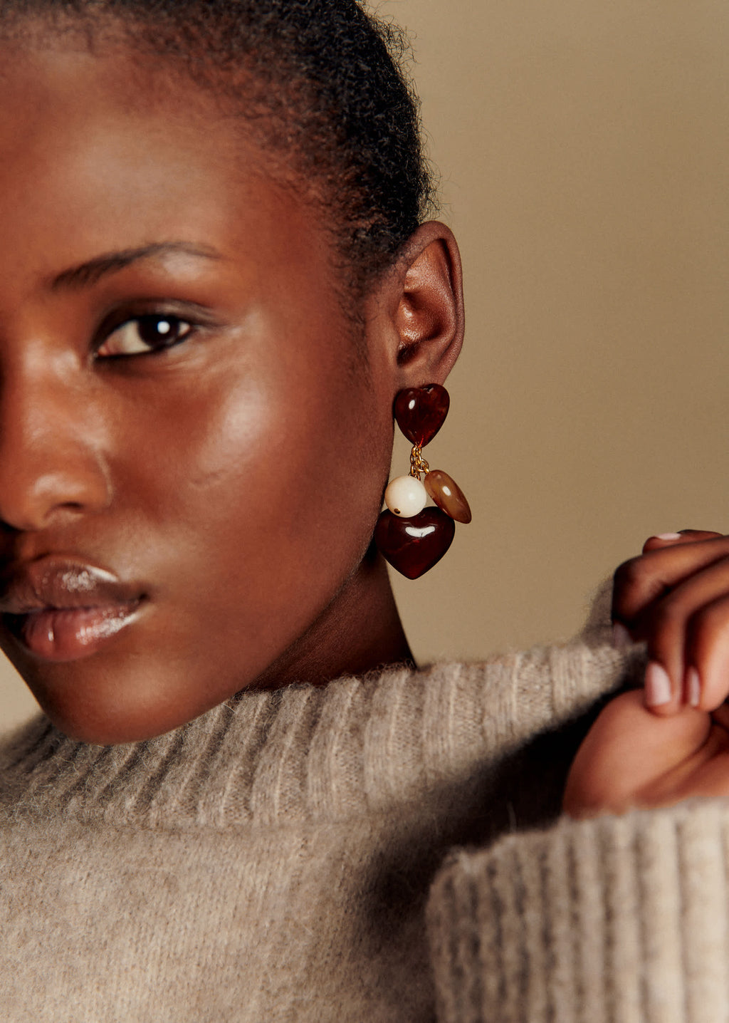 Boucles d'oreilles Freya - Brun Multi