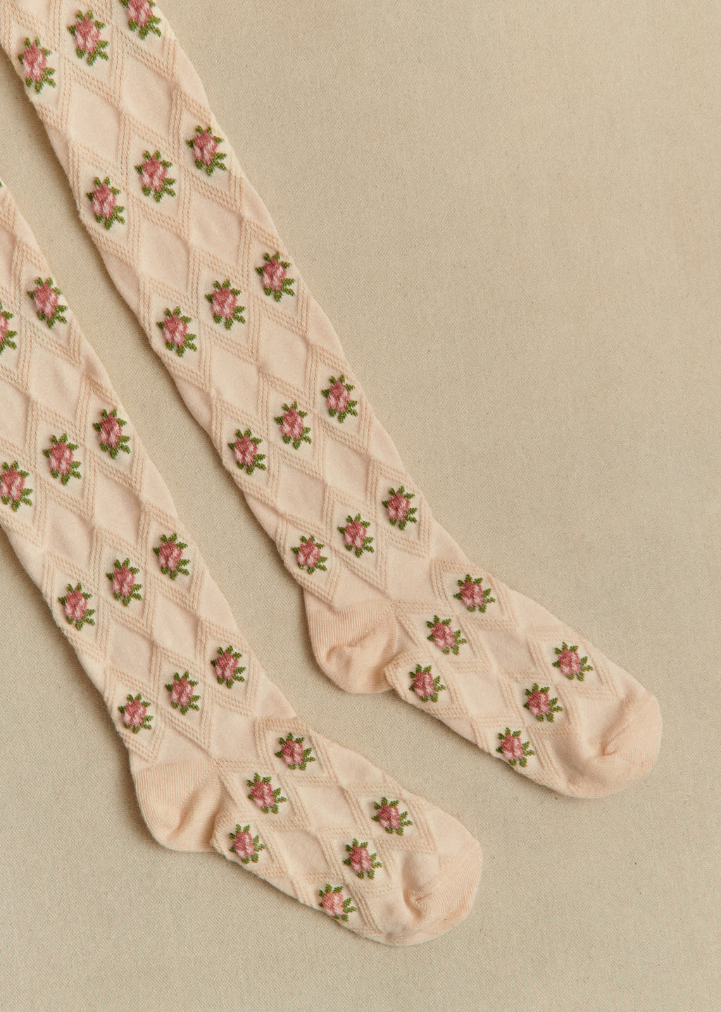 Collant Julia - Ecru Fleurs