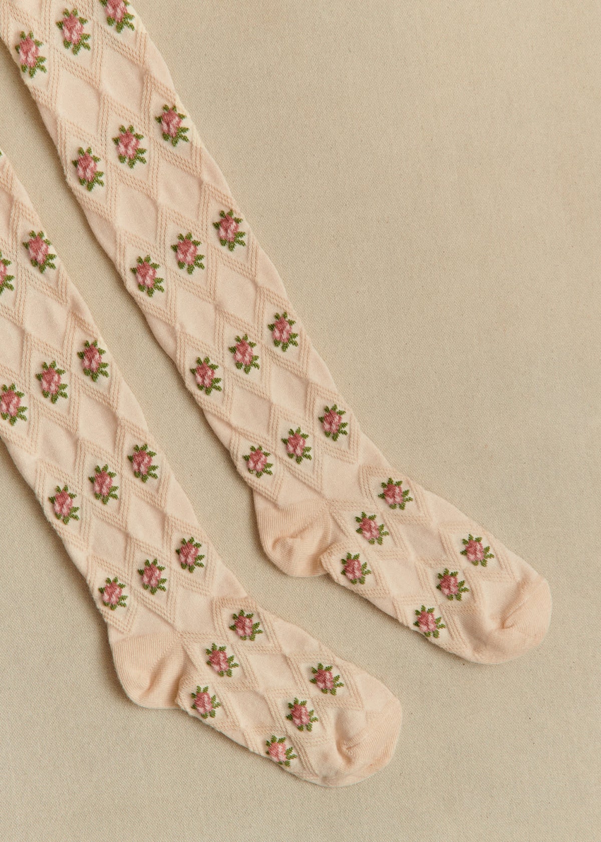 Collant Julia - Ecru Fleurs