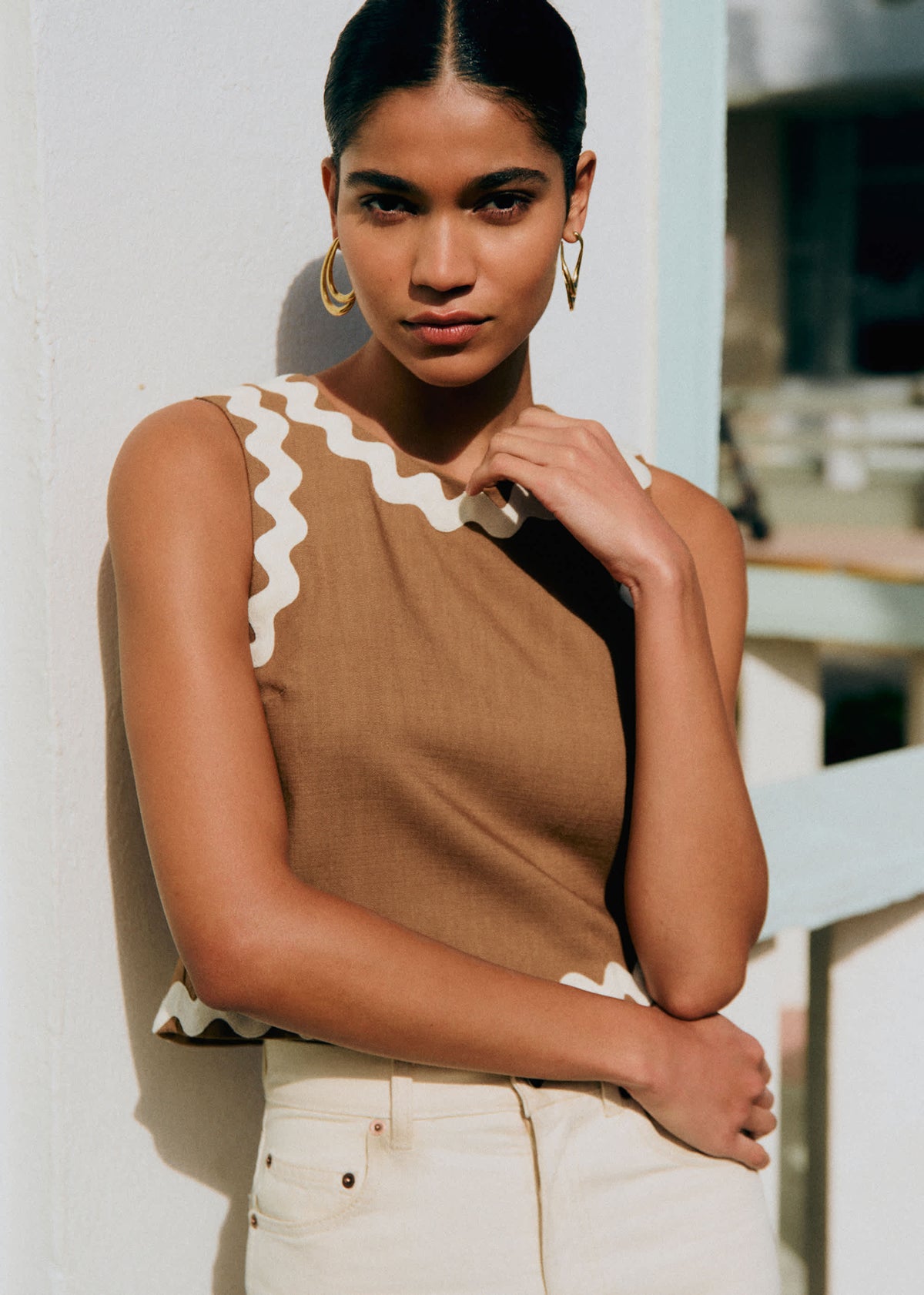 Blouse Dee - Noisette Zigzag Écru