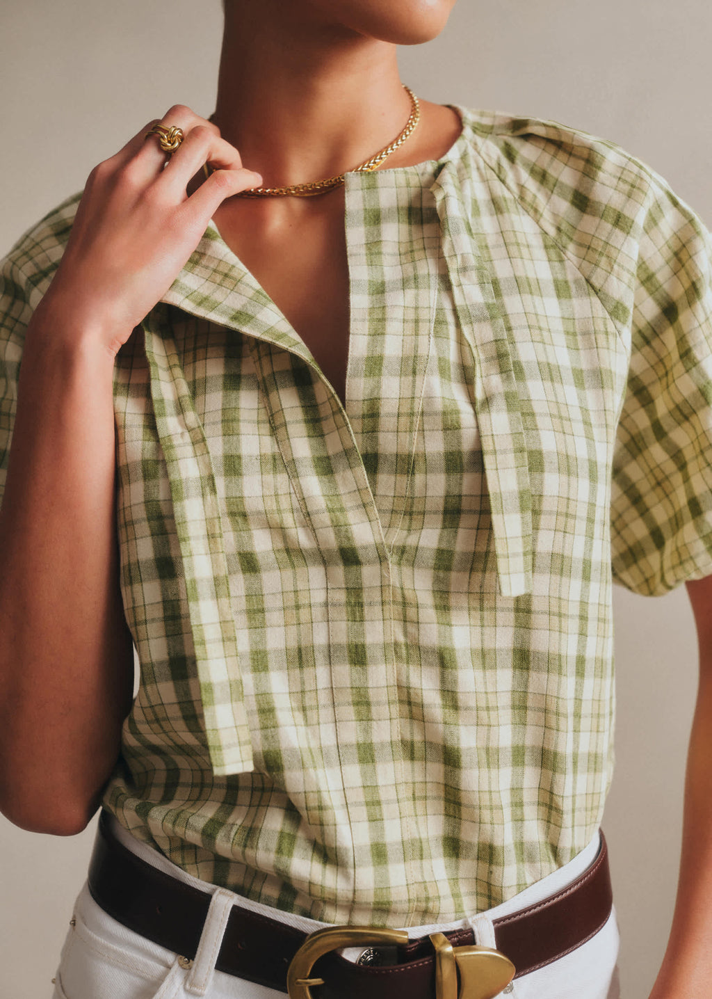 Blouse Florica - Carreaux Vert