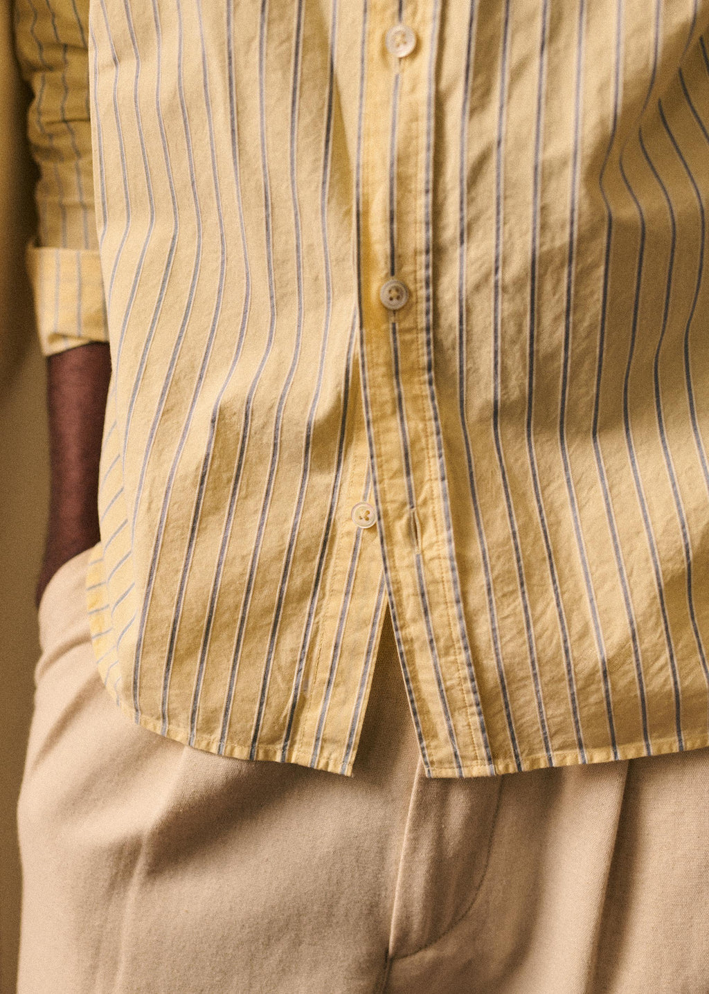 Chemise Charlie - Jaune Rayures Bleues