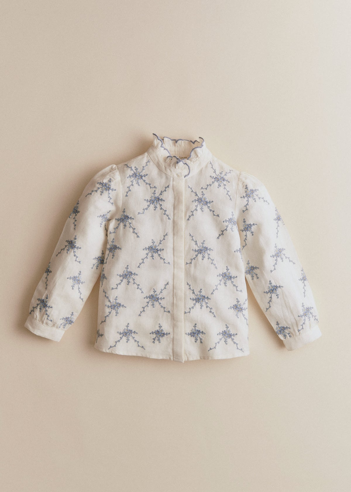 Chemise Ambre - Broderies Bouquets Bleus