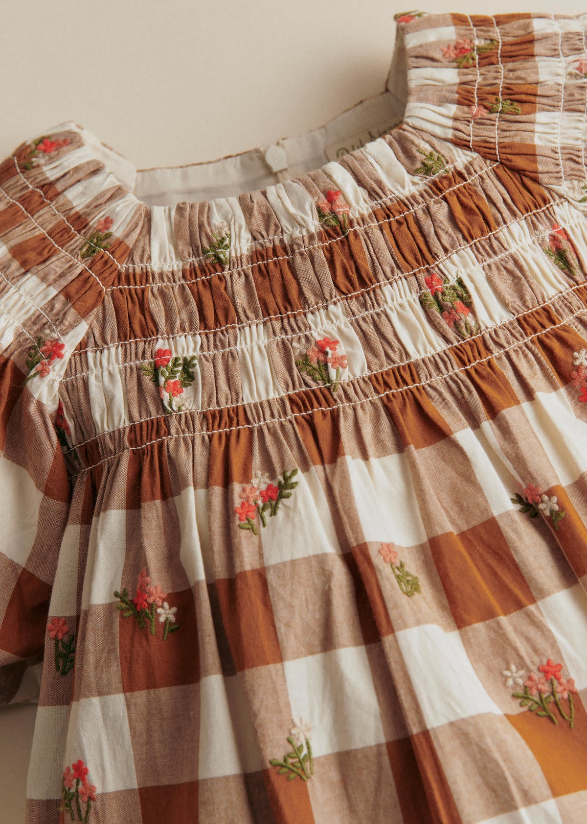 Robe Lucinda - Maxi Vichy Caramel / Ecru