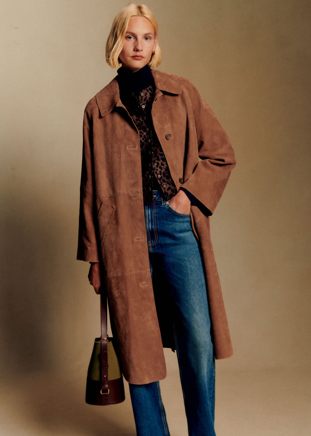 Manteau Clyde - Camel Daim