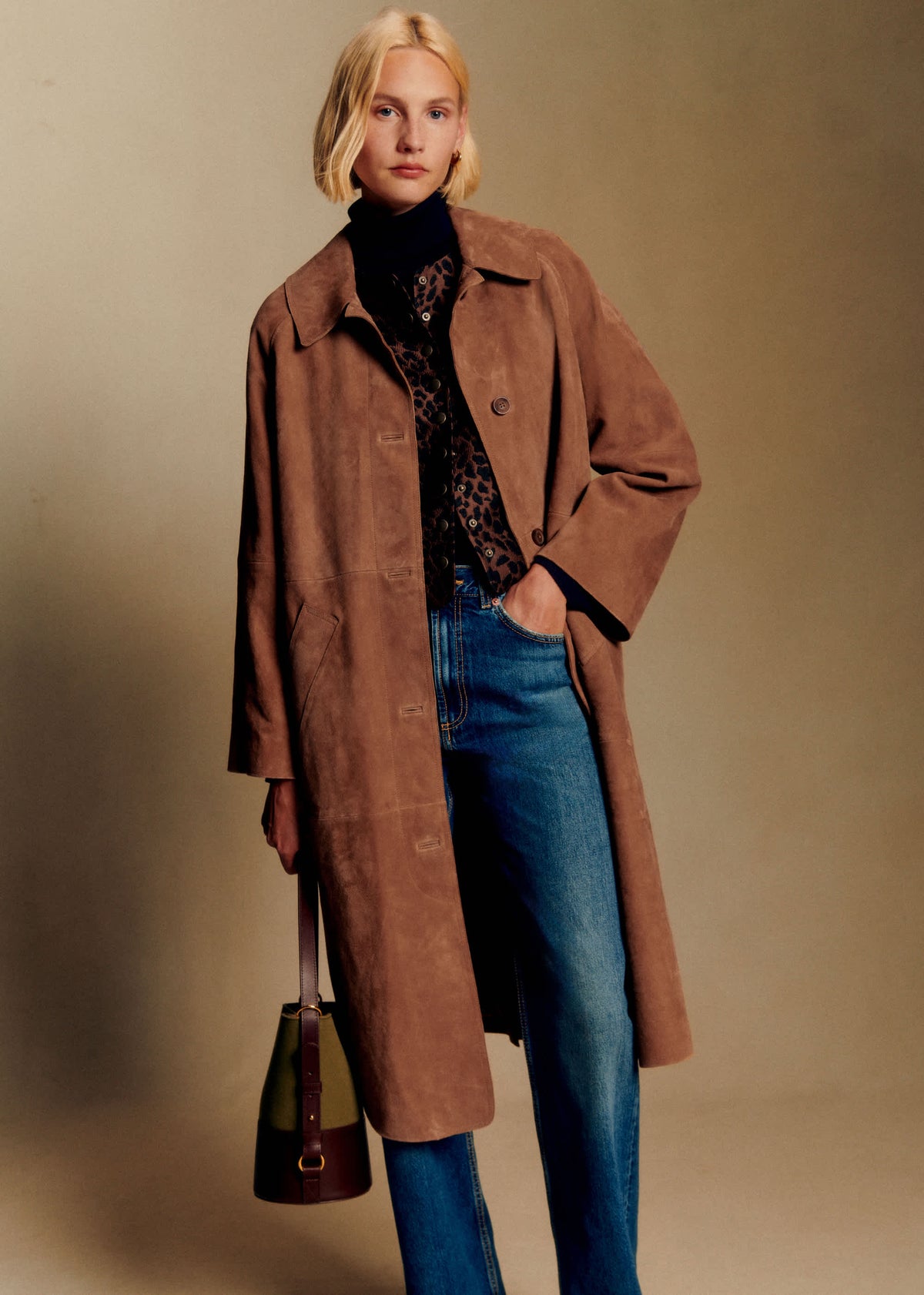 Manteau Clyde - Camel Daim