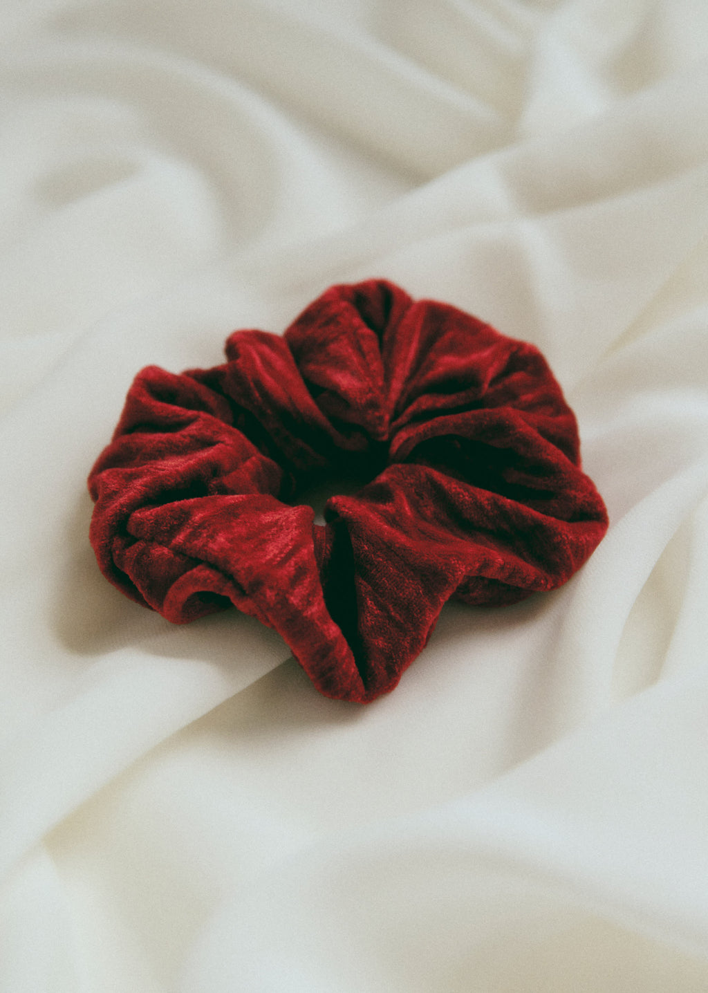 Chouchou velours frappé - Rouge