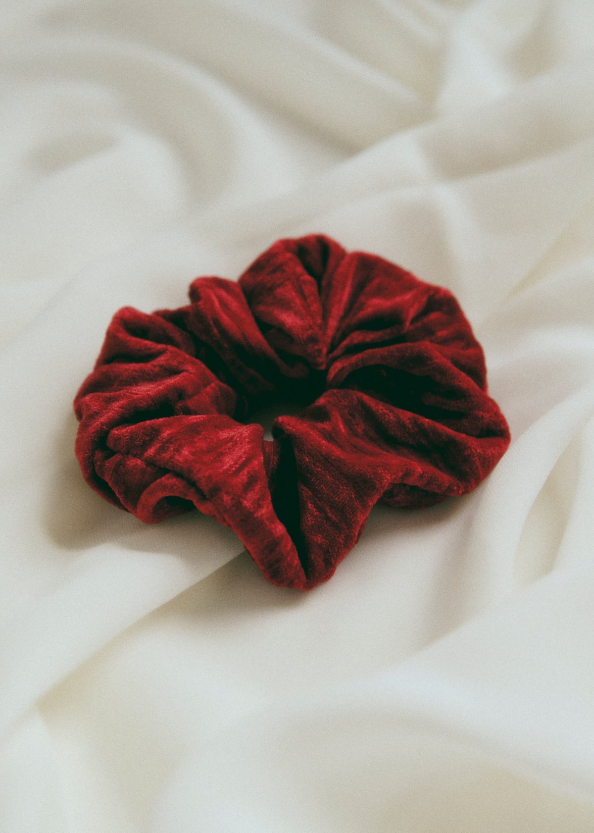 Chouchou velours frappé - Rouge