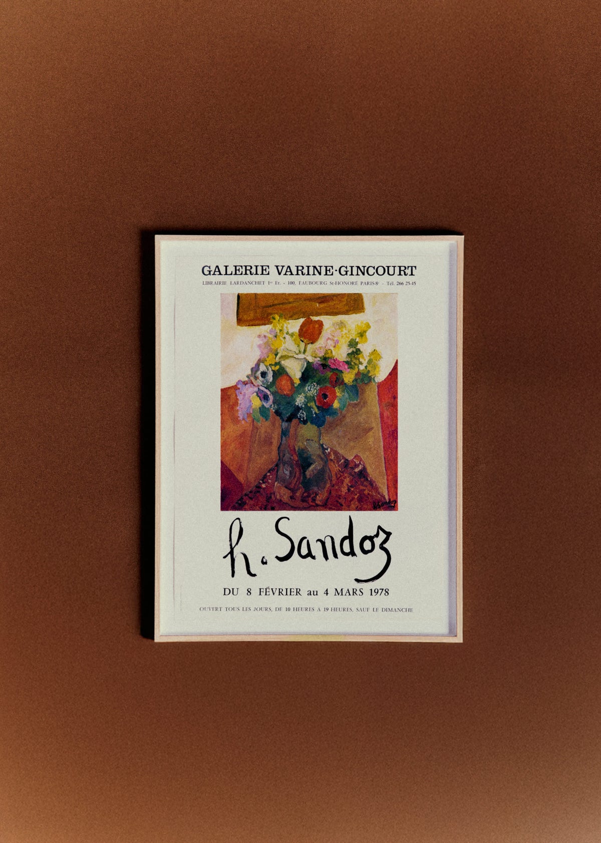Affiche Galerie Varine Gincourt, Sandoz, 1978 - 52 x 68,5 cm