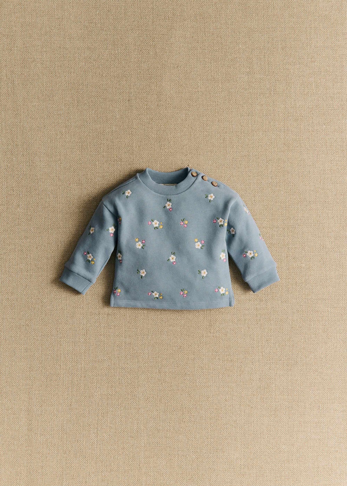 Sweat-Shirt Lulu - Bleu vintage / Broderie Altea