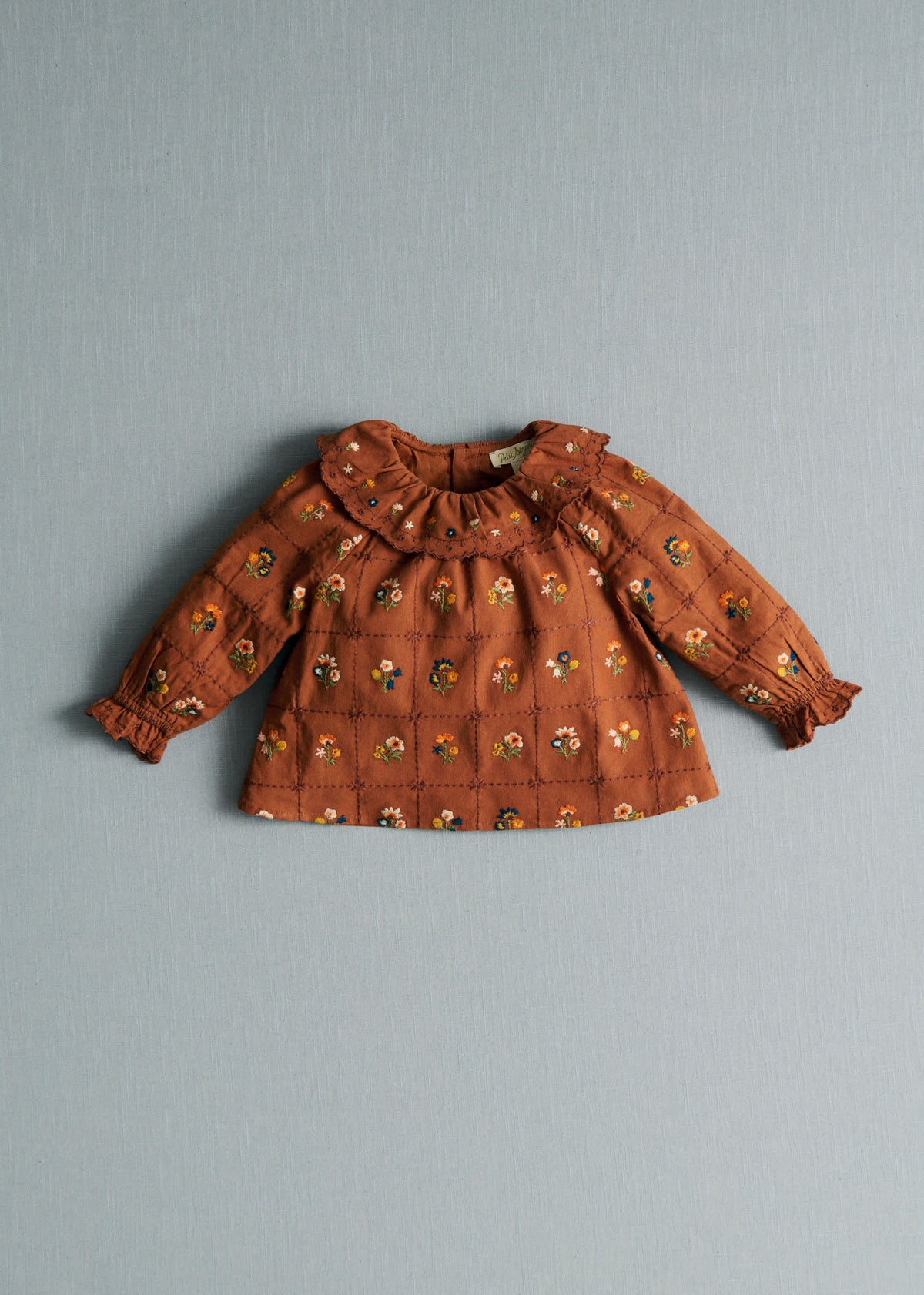 Blouse Héloïse - Caramel / Broderie Herbier