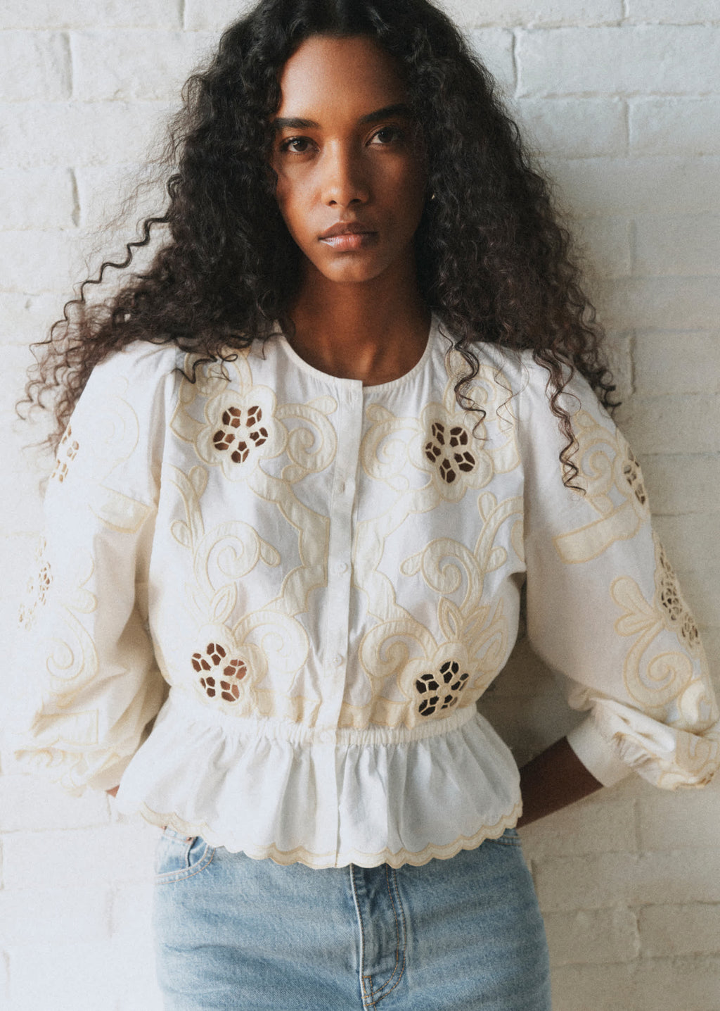Chemise Avila - Sézane x Sea NY - Broderie Placée Ecru