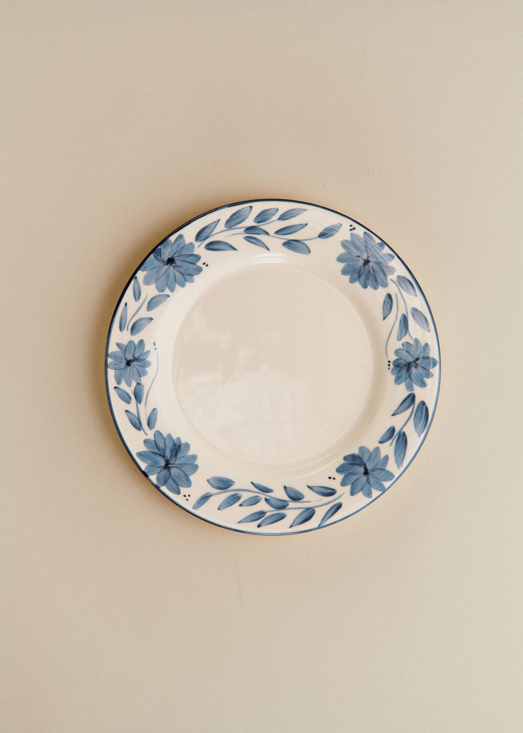 Set de 4 assiettes à dessert - Fleurs de Jardin - Bleu Vintage