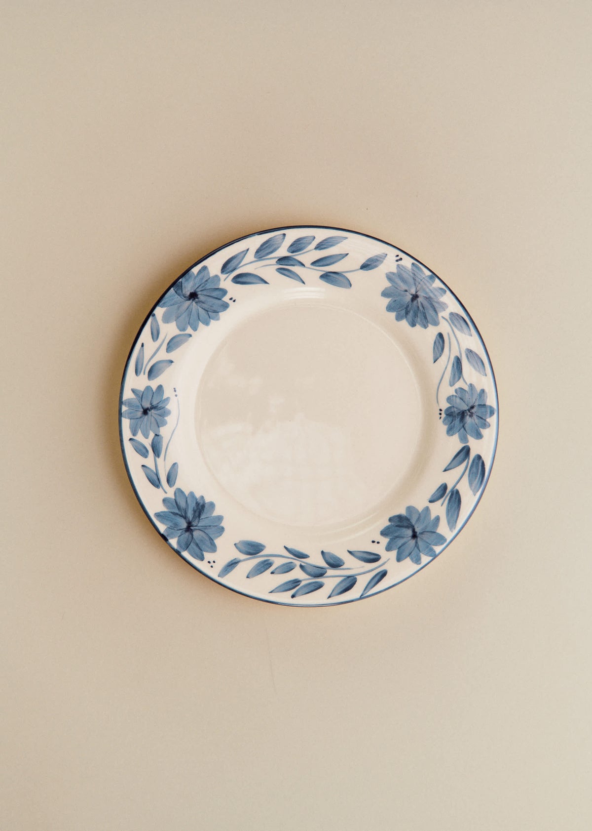 Set de 4 assiettes à dessert - Fleurs de Jardin - Bleu Vintage