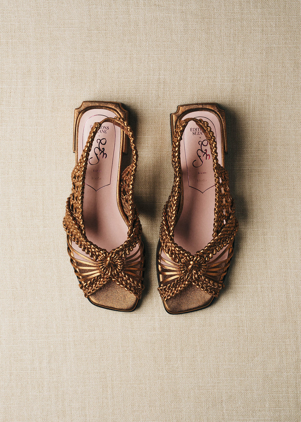 Sandales Martha - CFM Souliers x Éditions Sézane - Métal Bronze