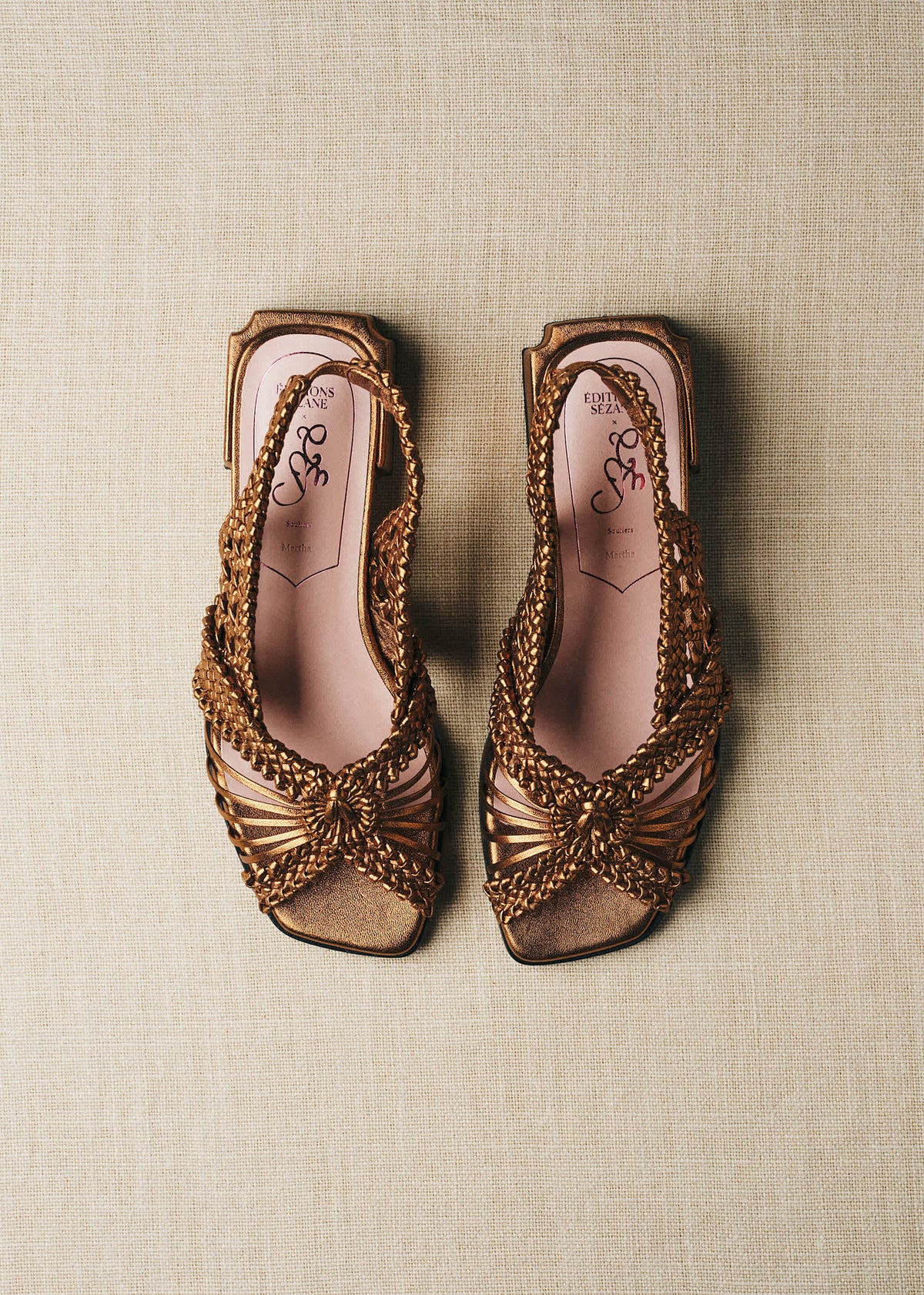 Sandales Martha - CFM Souliers x Éditions Sézane - Métal Bronze