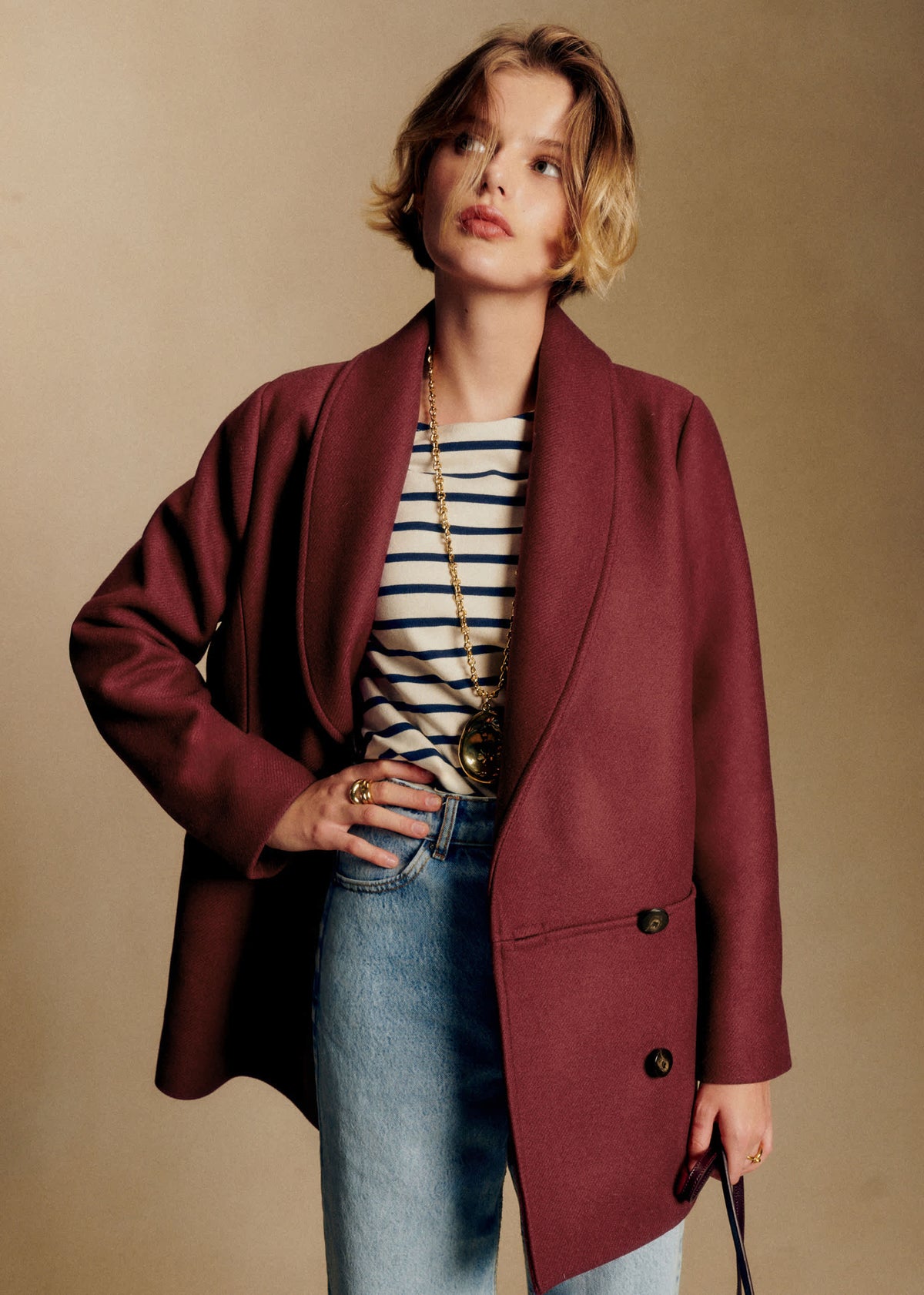 Manteau James - Bordeaux Foncé
