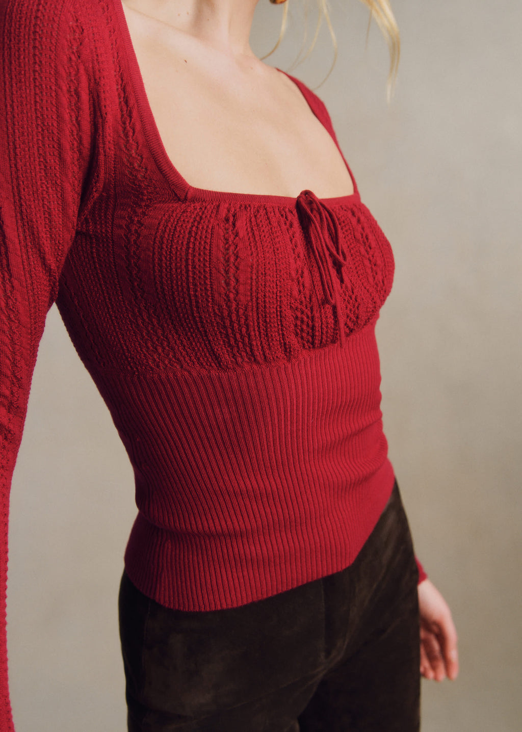 Pull Élisia - Rouge Foncé