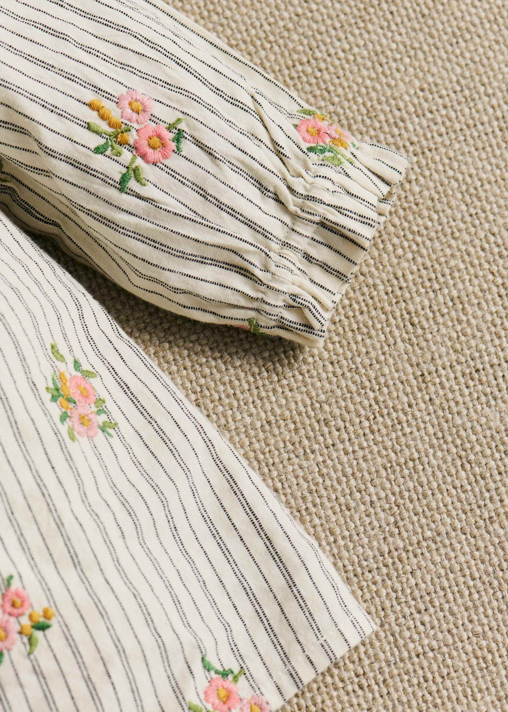 Robe Romy - Rayures Broderies Fleurs