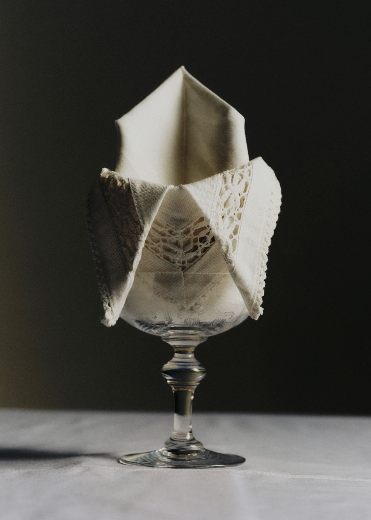 Set de 2 serviettes brodées - Ecru Uni