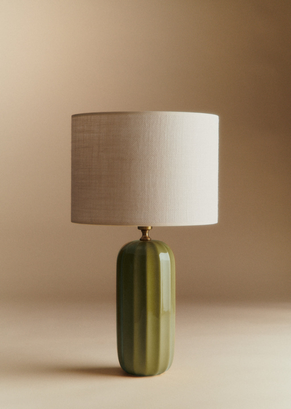 Lampe Traviata - Vert Olive - Abat-jour Dolce - Jute Écru