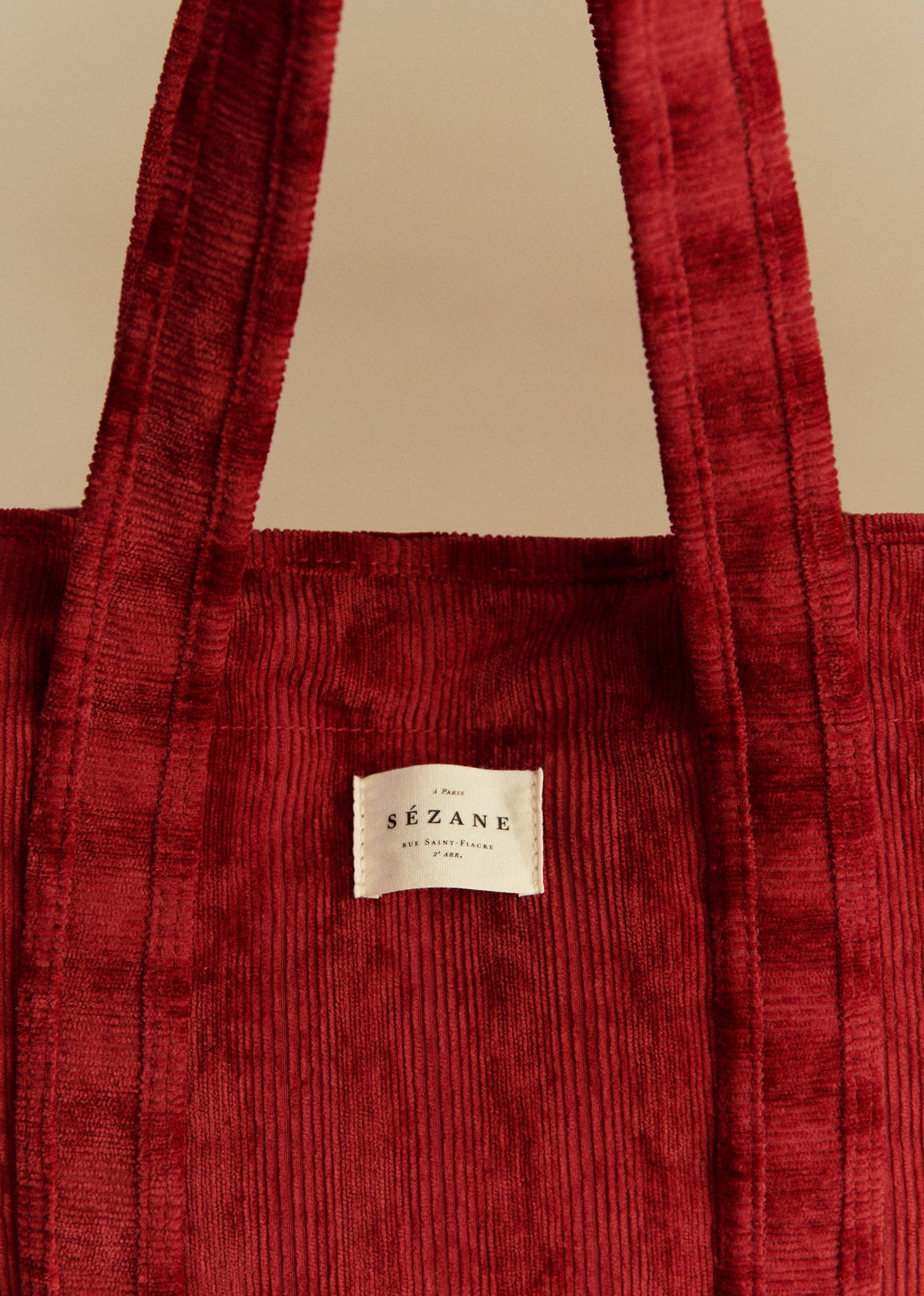 Cabas velours milleraie - Rouge