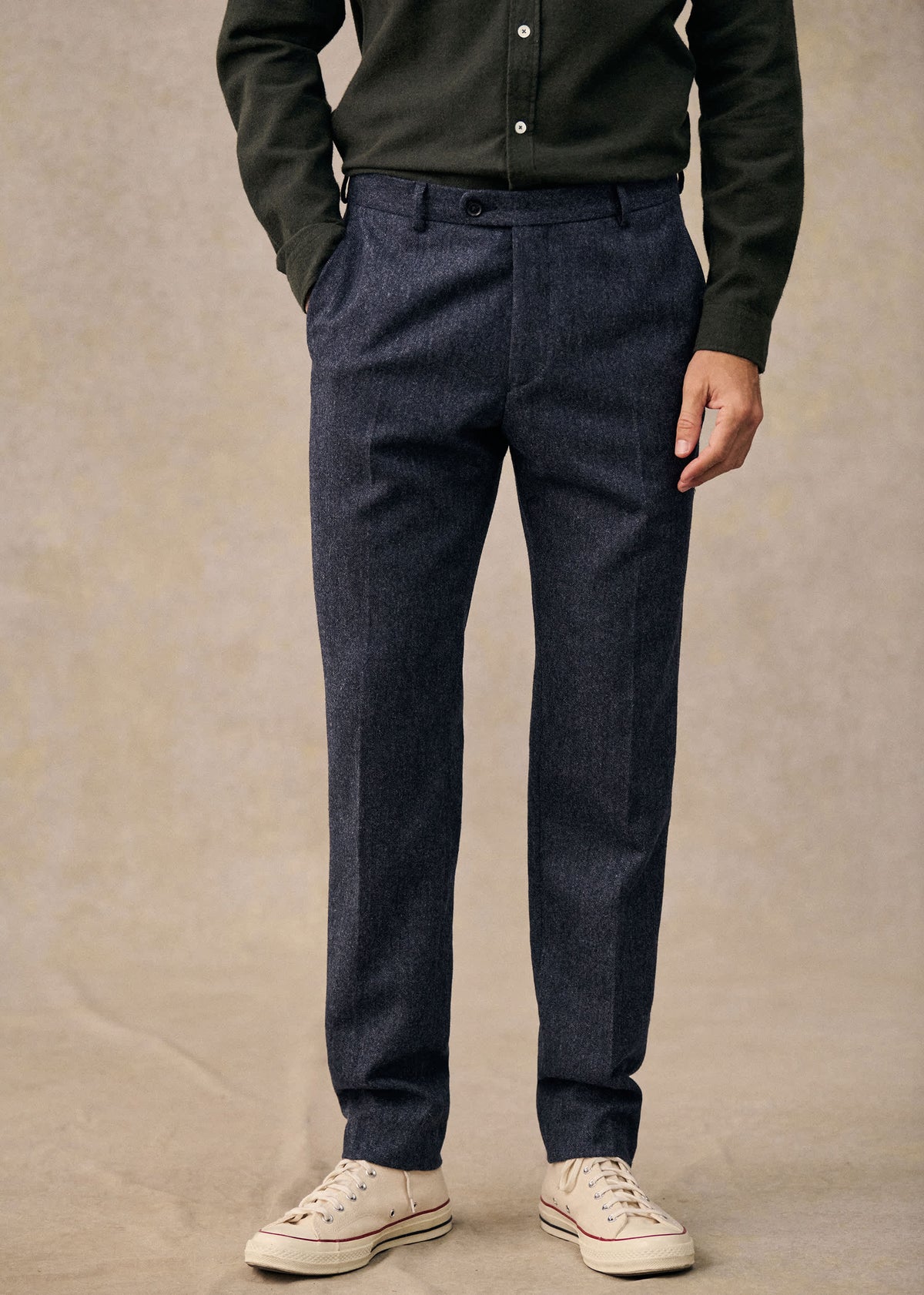Pantalon Carl - Tweed Bleu Chiné