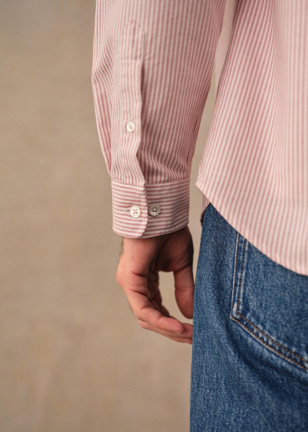 Chemise Charlie Oxford - Rayures Rouge / Blanc