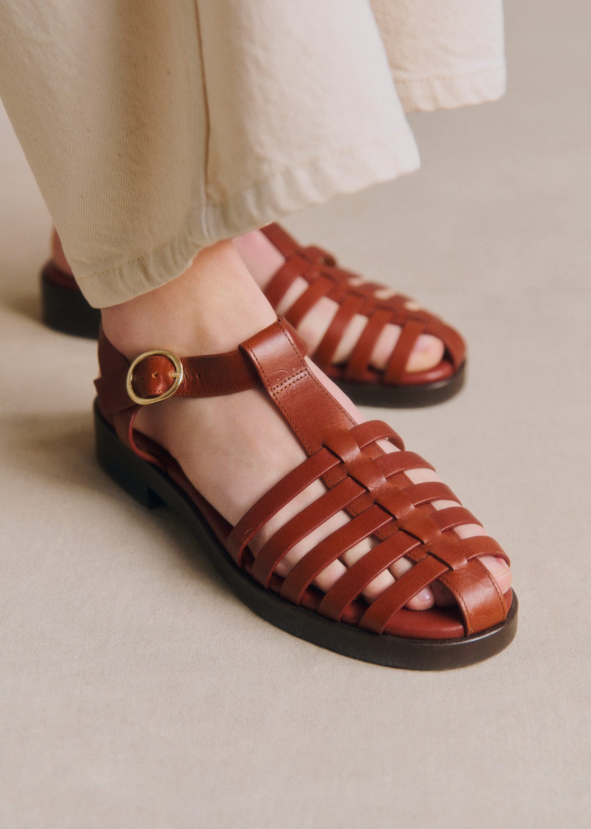 Sandales Low Carla - Cuir Naturel