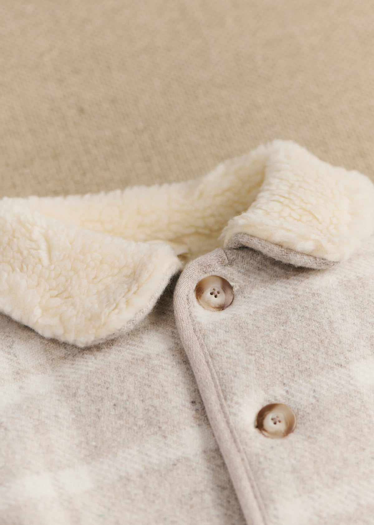 Manteau Abel - Carreaux Beige Écru