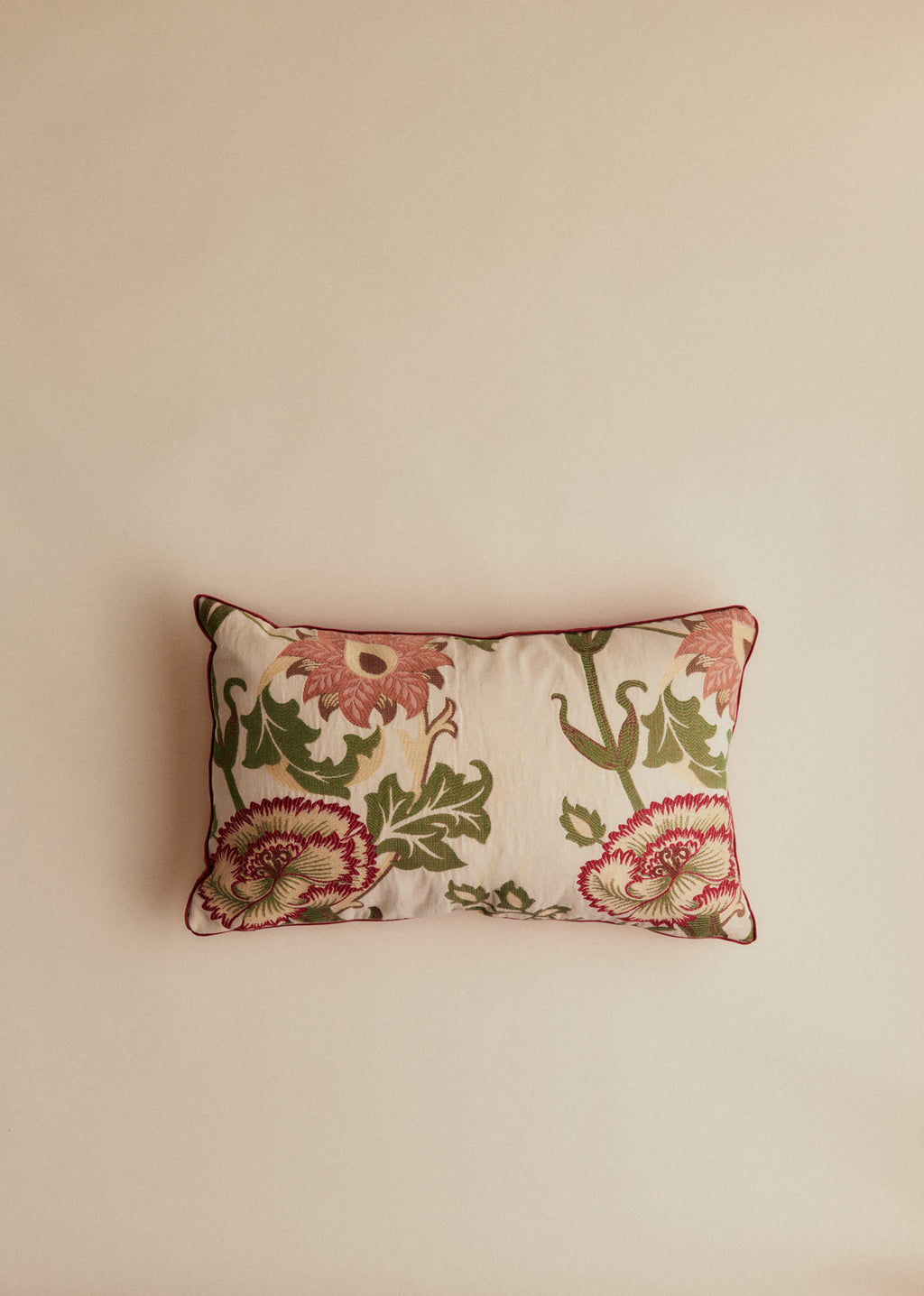 Coussin vintage velours blush - Petit modèle - Imprimé Chrysanthèmes