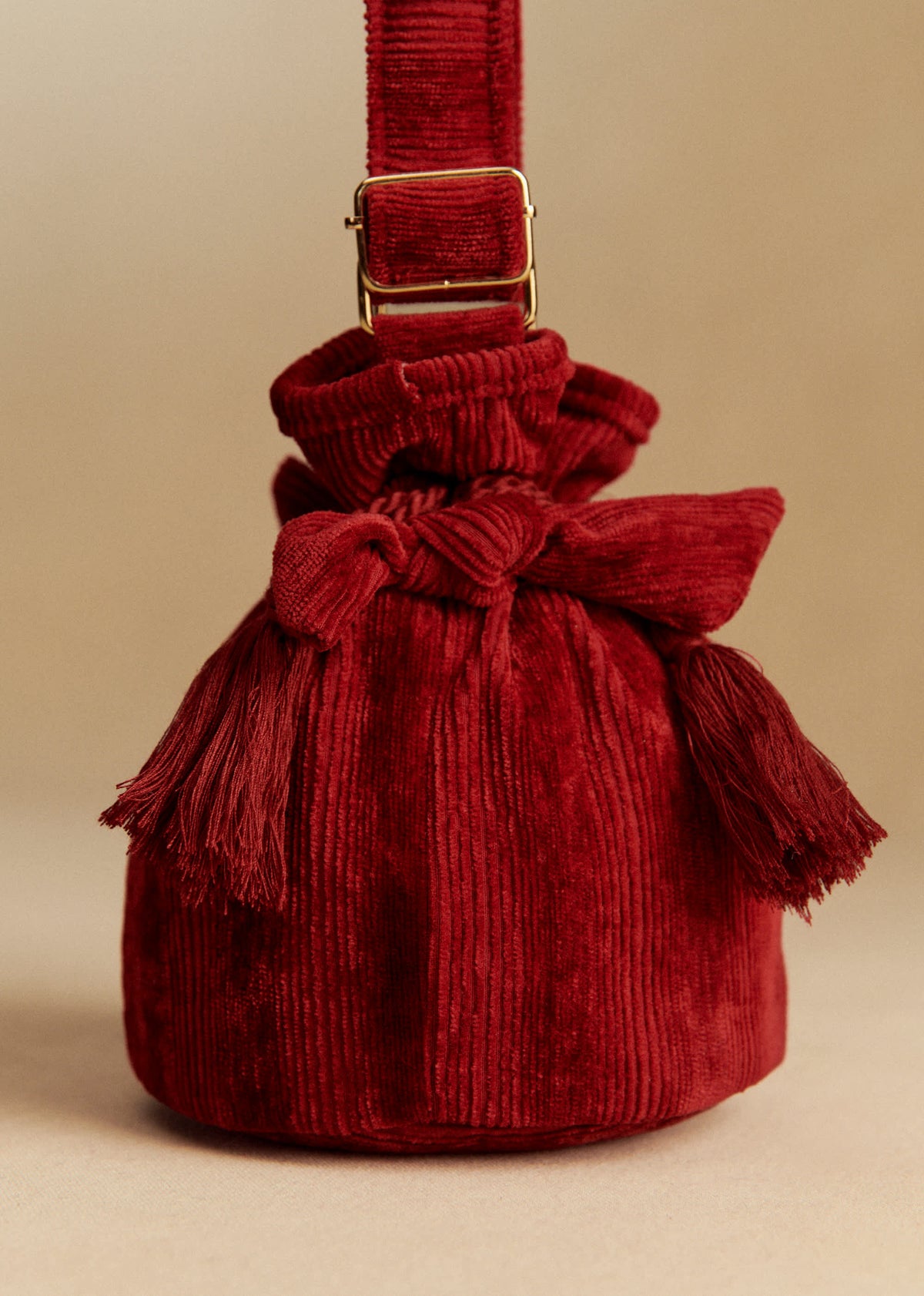 Sac boule velours milleraie - Rouge