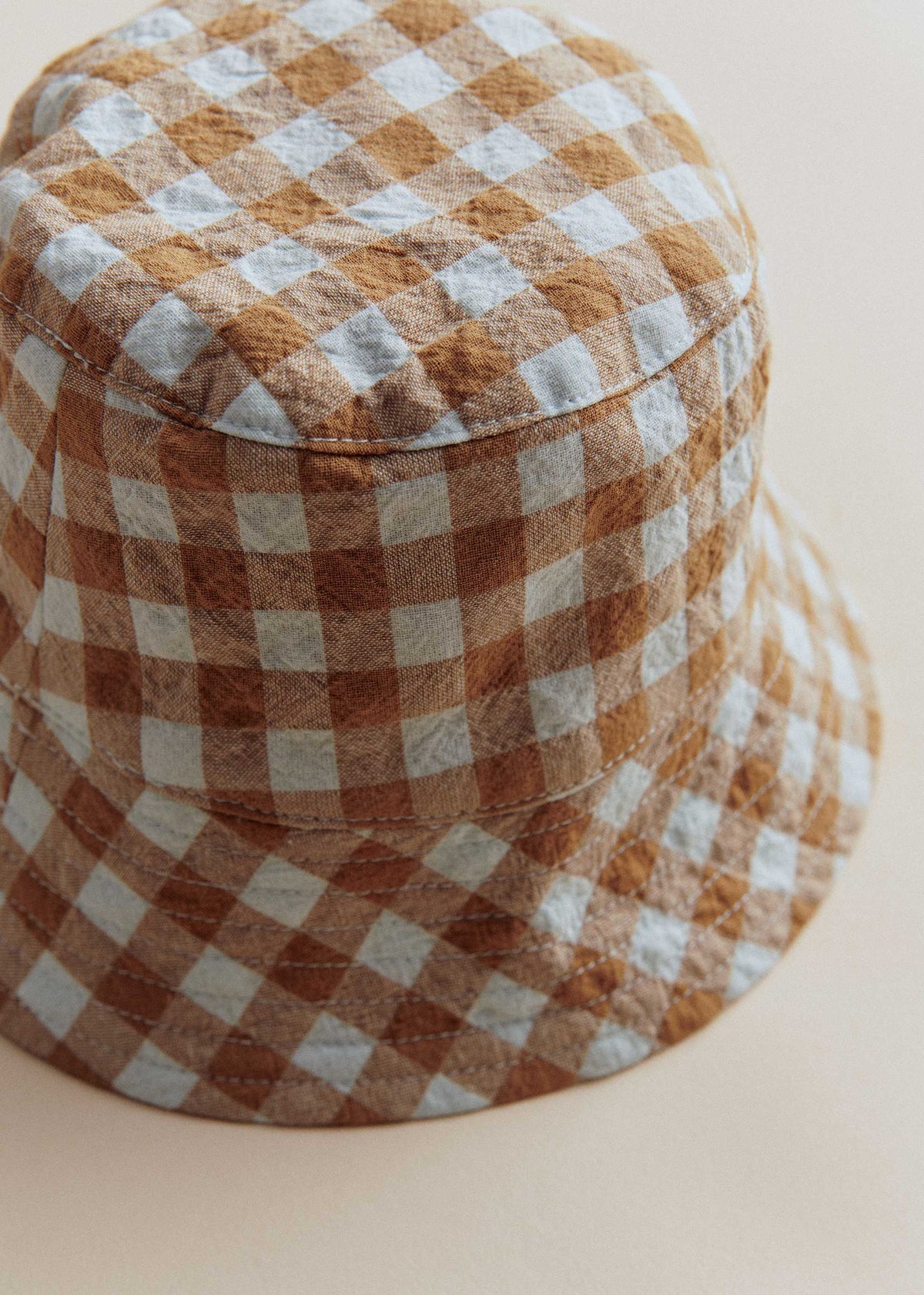 BOBY - Vichy Gaufré Bleu Caramel