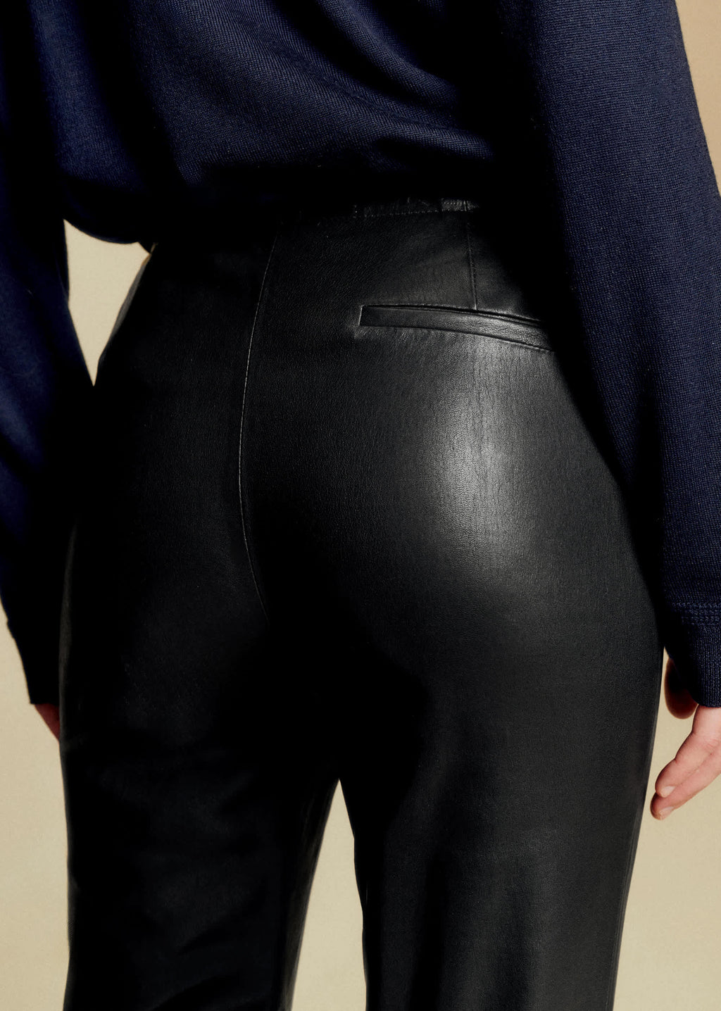 Pantalon Ciara - Cuir Noir Lisse