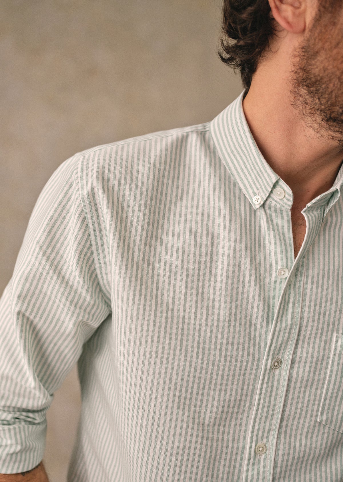Chemise Charlie Oxford - Rayures Vert / Blanc