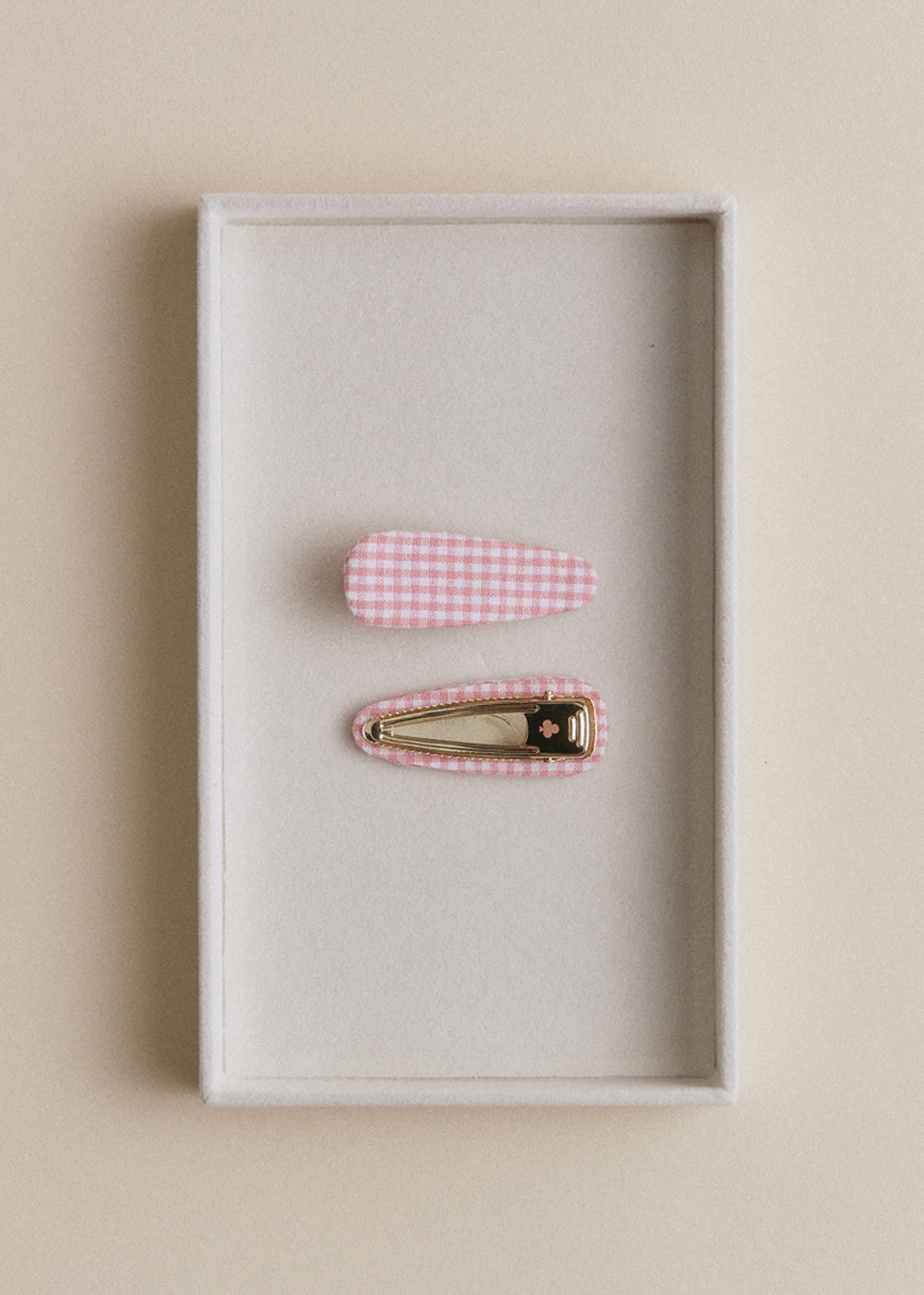 Lot de 2 barrettes - Vichy Rose