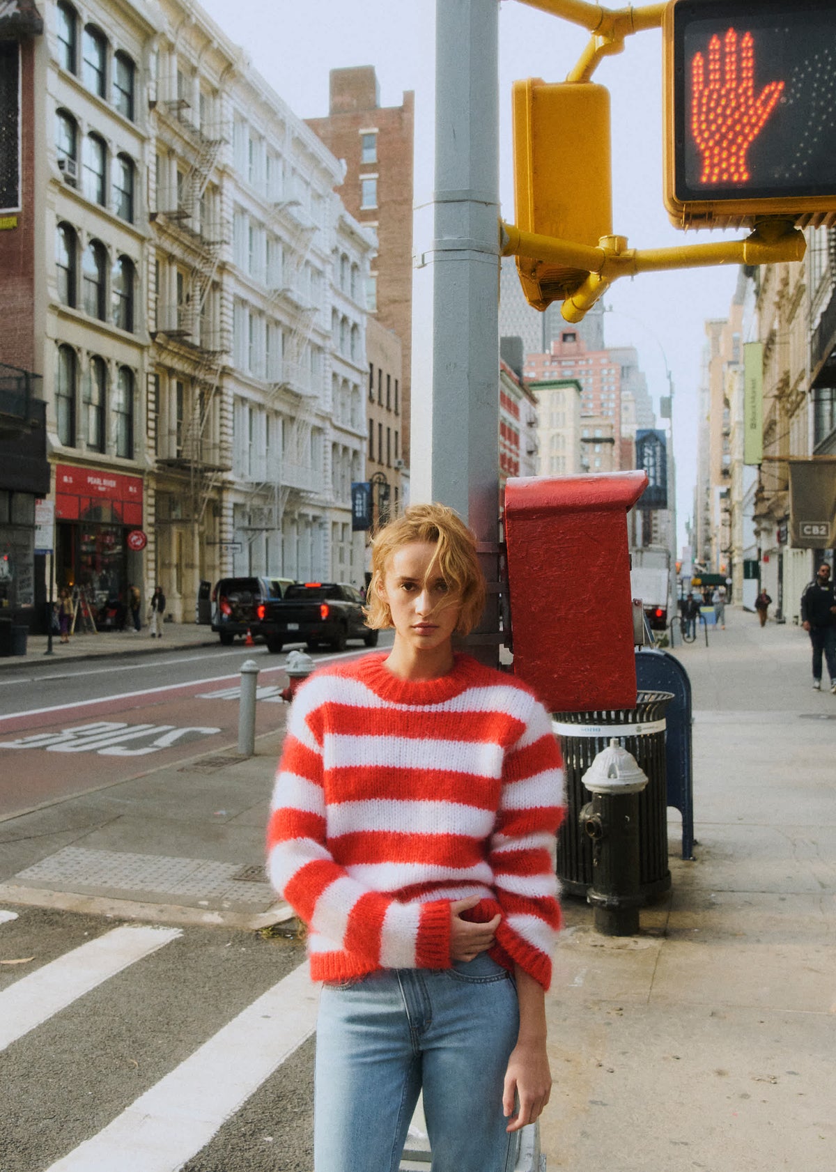 Pull Julien - Sézane x Antoinette Poisson - Écru/ Rouge