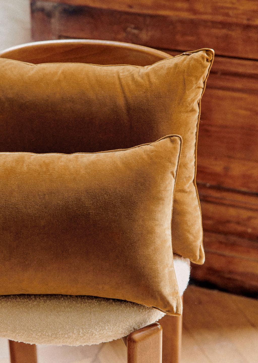 Coussin Velours Édition - Grand modèle - Caramel