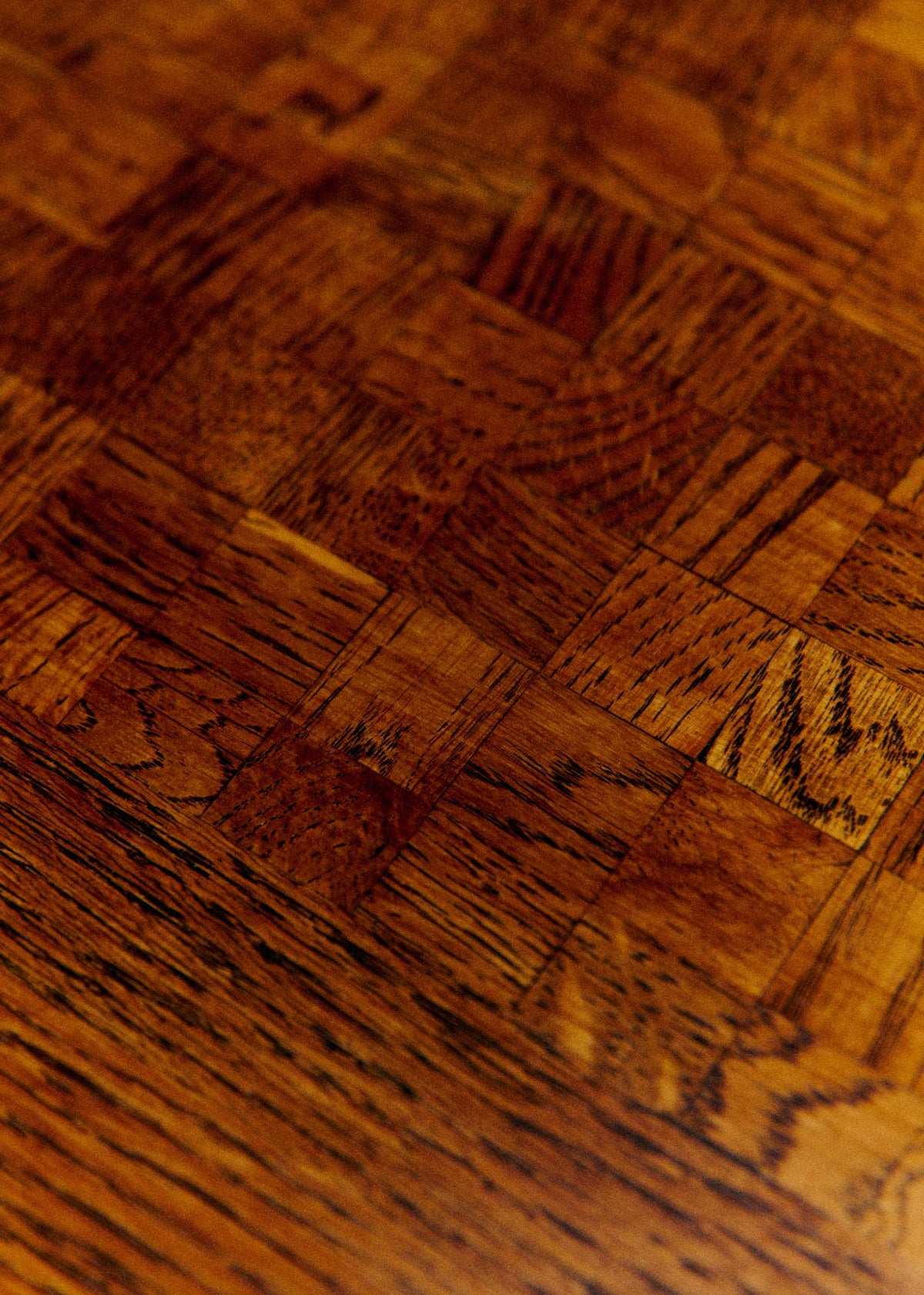 Table basse vintage en marqueterie - Marquetterie Bois