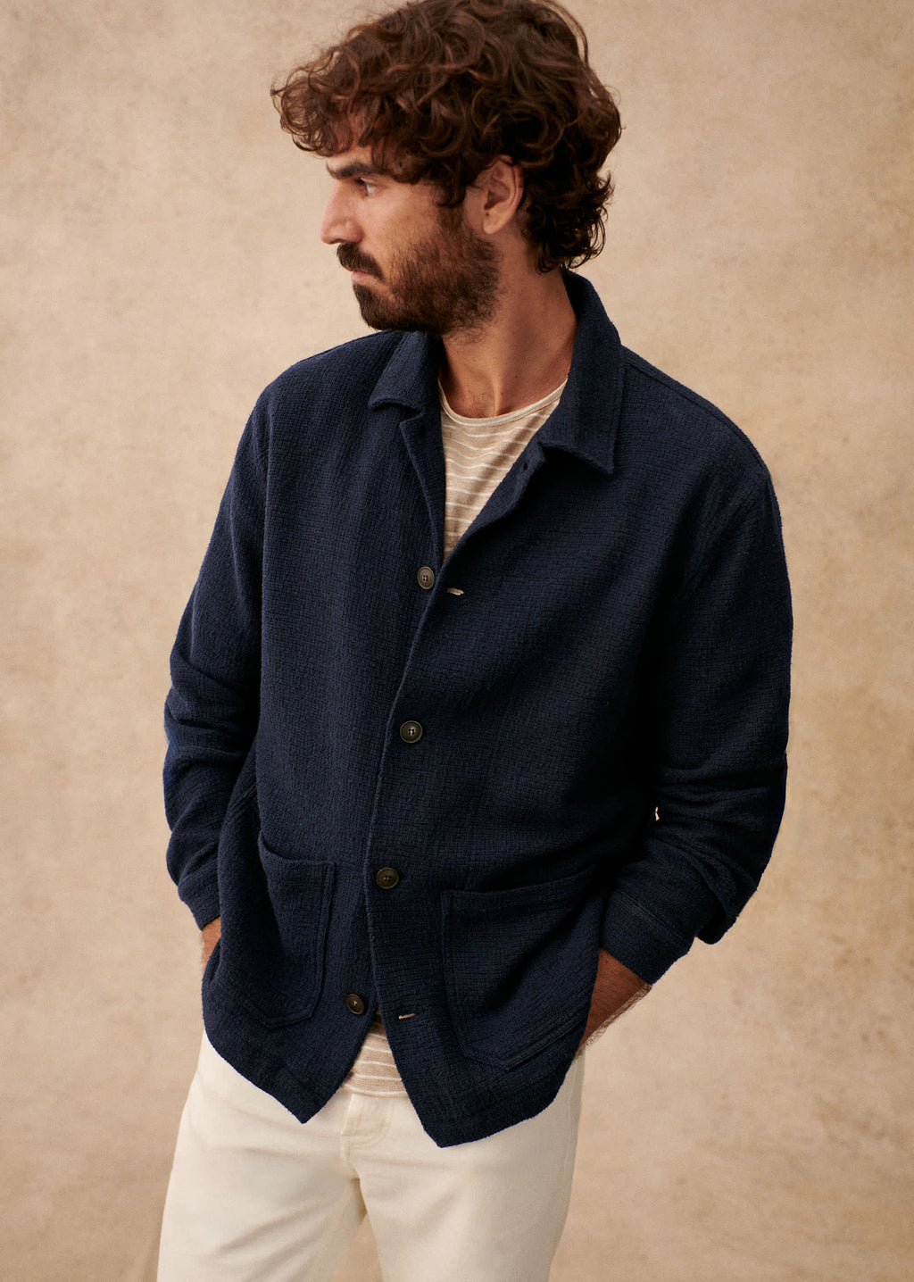 Veste Irwin - Marine texturé