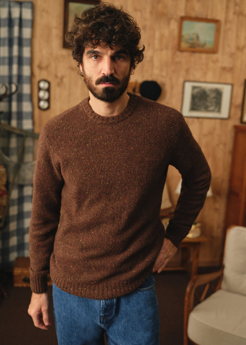 Pull Calder - Marron Moucheté