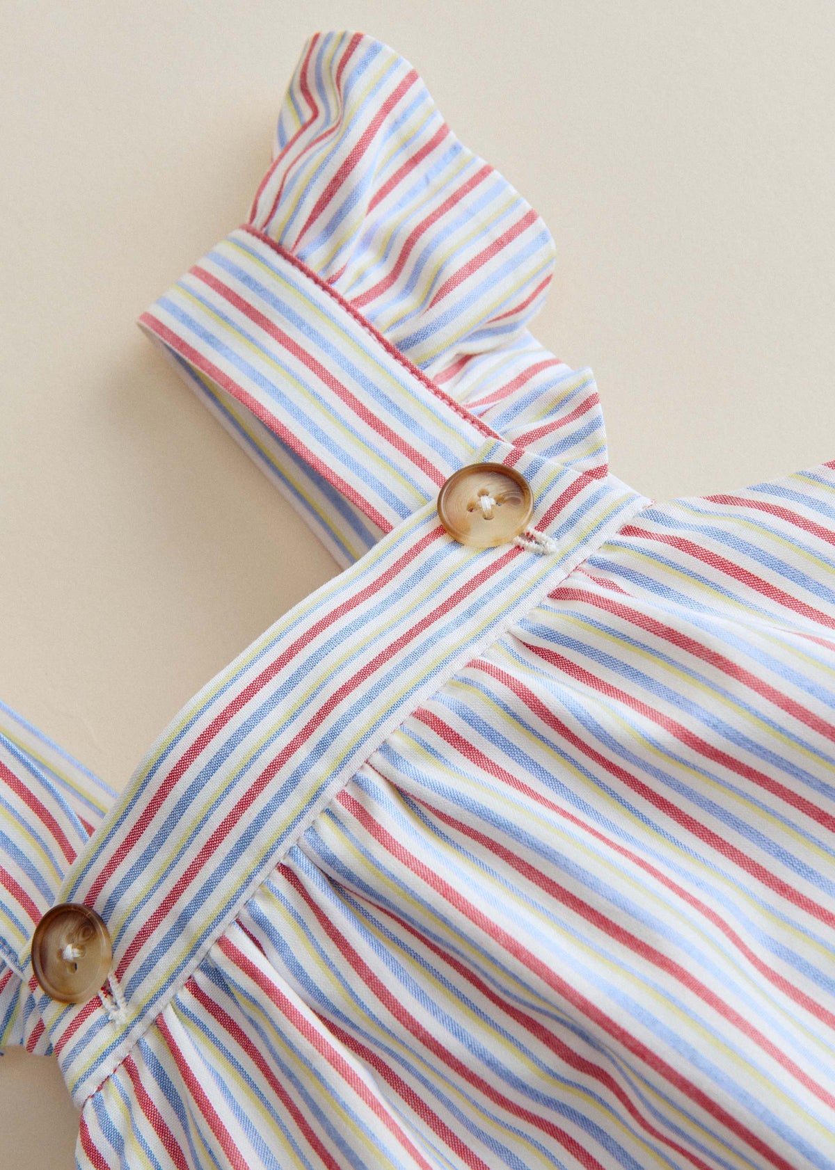 Robe Lucile - Rayure Rouge Bleu Jaune