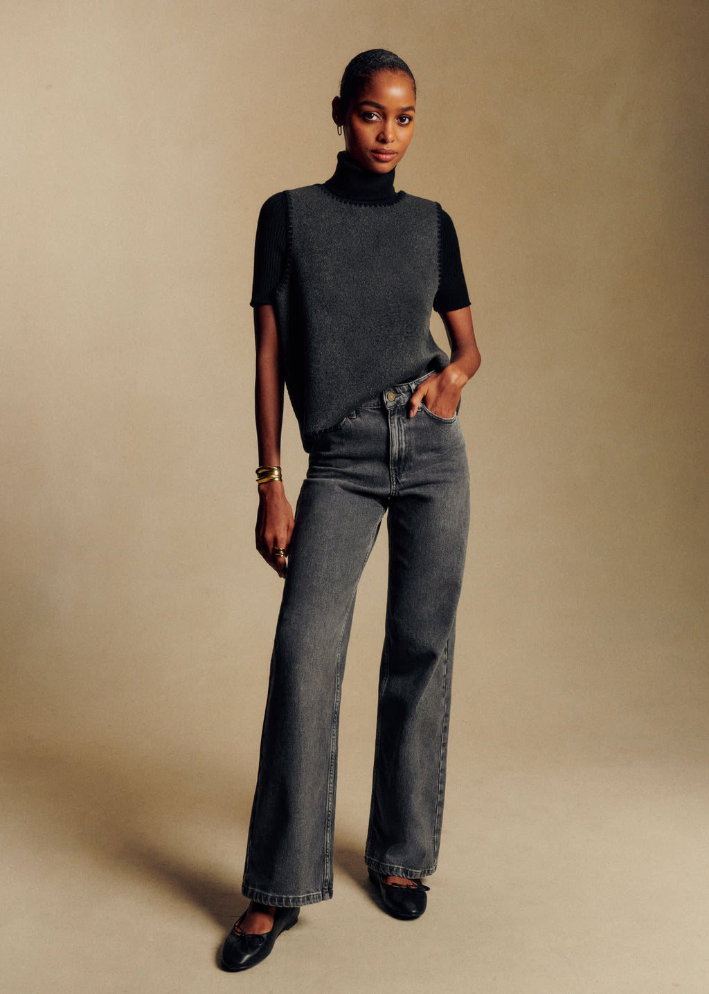 Pantalon Le Wide Leg - Gris Moyen